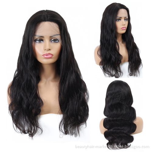 100% Brazilian Remy Human Hair Transparent InvisibleLace Front Body Wave Wigs with Baby Hair for African American Black Womens